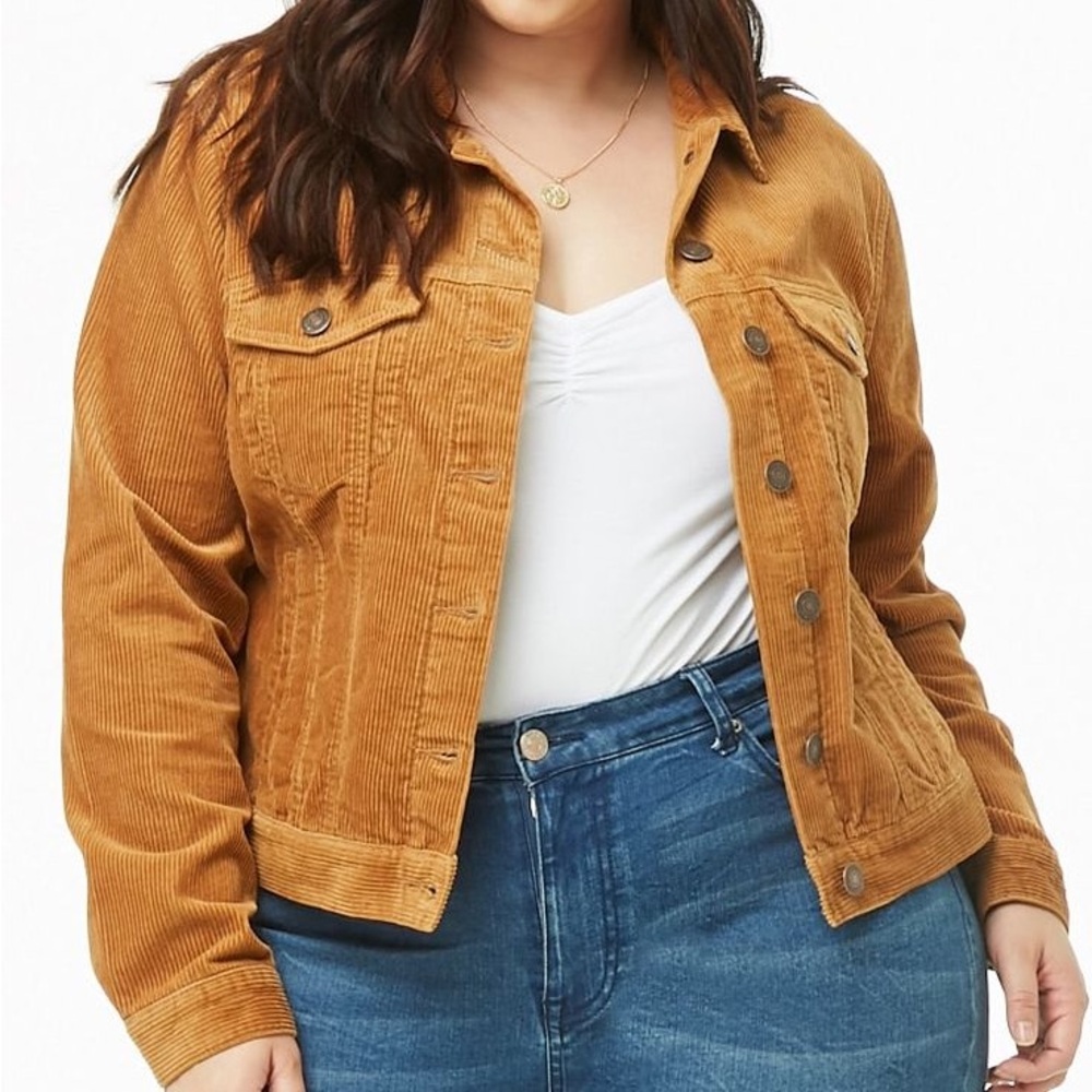 Forever 21 plus Women's Brown Corduroy Jacket